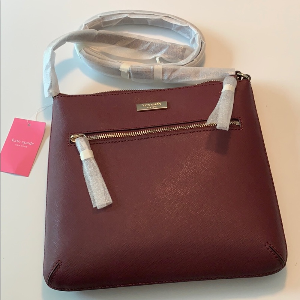 Kate Spade Maroon Leather Crossbody